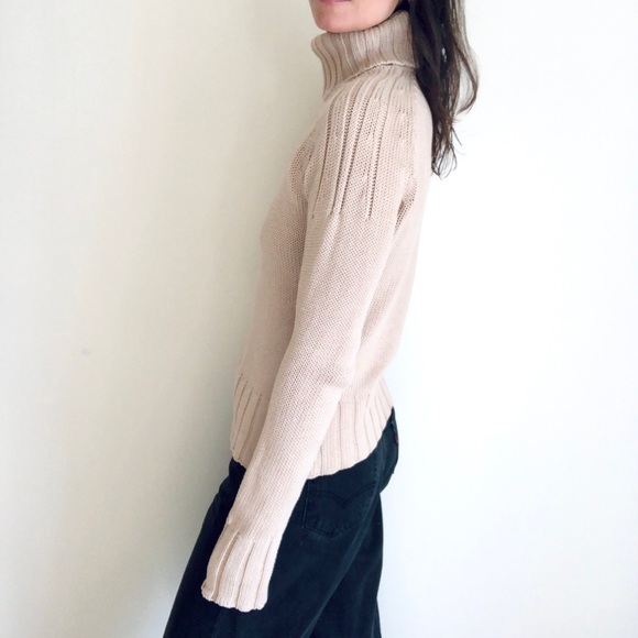 Thick knit cotton turtleneck sweater - Picture 9 of 15